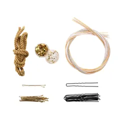 【人気商品】卒業式 ヘアアクセサリー 振袖 袴 セット 七五三 浴衣 ピン ヘアアクセサリー 金箔ヘア 金箔 金 ゴールド 紐 成人式前撮り 振袖 水引 着物 和装 髪飾り 卒業式 結婚式 成人式 花嫁 ヘッドパーツ [OTAKUMARKET] (白金銀)