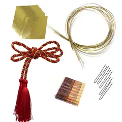 【在庫処分】振袖 着物 あじさい ヘッドパーツ 卒業式 水引 七五三 ゴールド シルバー 浴衣 成人式 組紐 袴 5点セット 和装髪飾りセット 結婚式 [WEJUB]