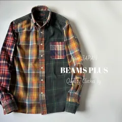 BEAMS PLUS / ネル シャギーチェック パネル ボタンダウン シャツ