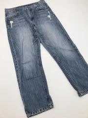 JEANASIS ジーナシス ダメージ加工 デニムパンツ sizeM/青 ■■レディース