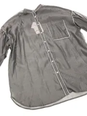 ■新品 クラシカルエルフ シアーバンドカラービッグシャツ オーバーサイズ ce1020055 パイピング ブラウス シャツ sizeM/黒 ◇■レディース