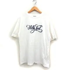 ミルクフェド MILKFED. ロゴ刺繍 Tシャツ カットソー 半袖 丸首 バックカット コットン 綿 オーバーサイズ ONE ホワイト 白 /FT8