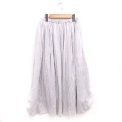 コムサイズム COMME CA ISM プリーツ フレア スカート ロング 薄手 無地 シンプル 9 ライトグレー /TT