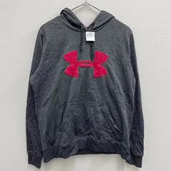 UNDER ARMOUR パーカー プルオーバー フーディ グレー ピンクロゴ かわいい【レディースM】