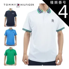 種類4：WHT(00)/LL トミーヒルフィガー ゴルフ ウェア メンズ マルチライン 半袖 ポロシャツ THMA407 M-XL 
