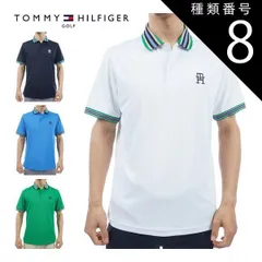 種類8：WHT(00)/L トミーヒルフィガー ゴルフ ウェア メンズ マルチライン 半袖 ポロシャツ THMA407 M-XL 