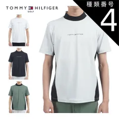 種類4：WHT(00)/LL トミーヒルフィガー ハイブリッド モックネック 半袖シャツ ゴルフウェア メンズ 2025年春夏モデル M-3L THMA537 