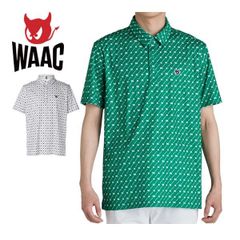 美品】WAACワック 半袖ポロシャツ ゴルフ ギザギザボーダー 黒 サイズ