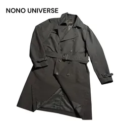 【美品】nano universe ナノユニバース　ブラック ダブルブレスト トレンチコート　Mサイズ