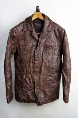 良革質 Jules レザー ハーフコート【M】レザージャケット【中古】【メンズ】本革 革ジャン 皮ジャン ライダース 【古着】【レディース】【ヴィンテージ】 【ビンテージ】vintage アメカジ バイク バイカー