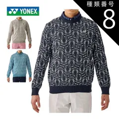 種類8：ネイビーブルー(019)/L ヨネックス 総柄 クルーネック セーター ゴルフウェア メンズ 2025年春夏モデル M-3L GWS2064 