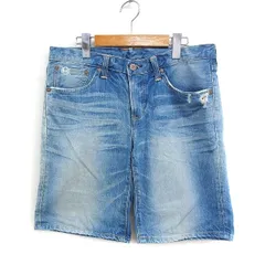 エドウィン EDWIN 503 デニム ジーンズ ショート パンツ ダメージ加工 M ブルー 青 /FT4