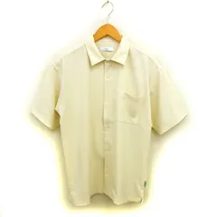 ディスコート Discoat ＠DRY ステンカラー シャツ ブラウス スリット 透け感 無地 半袖 M オフホワイト /NT26