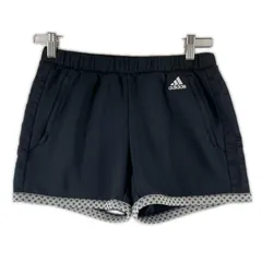 美品 adidas アディダス ブランドロゴ オールシーズン ショートパンツ ポリエステル ブラック レディース S【古着】【中古】【送料無料】