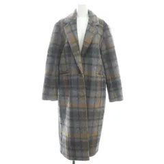 スタイリング styling/ 22AW シャギーチェスターコート アウター ロング チェック 0 グレー ベージュ /DF ■OS