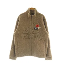 アディダス adidas HN8954 ロゴフリースジャケット ボアジャケット 刺繍 M ベージュ /MY ■OS