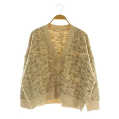 ダイアグラム グレースコンチネンタル Diagram GRACE CONTINENTAL ミックスツイードニット カーディガン ラメ 36 ベージュ /MY ■OS