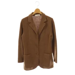 ラルディーニ LARDINI ウール ニットジャケット テーラード 38 ブラウン /CX ■OS