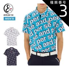 新品未使用タグ付き】and per se ホワイトポロシャツ L ロゴ総柄