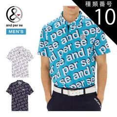 新品未使用タグ付き】and per se ホワイトポロシャツ L ロゴ総柄
