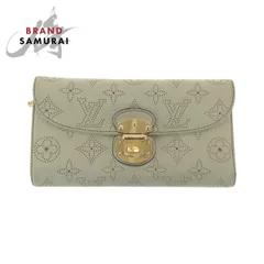 美品 LOUIS VUITTON ルイヴィトン モノグラム マヒナ ポルトフォイユ アメリア アイボリー ゴールド金具 レザー M58132 長財布 504728【中古】
