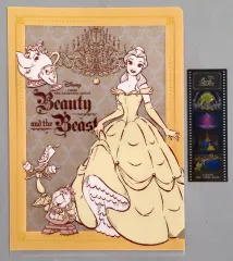 【中古】グッズセット 美女と野獣 A5クリアファイル＆フィルム風ブックマークセット 「一番くじ ディズニープリンセス Dreaming Flowers」 K賞