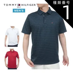 種類1：NVY(30)/LL トミーヒルフィガー ロゴジャガード 台衿 半袖ポロシャツ ゴルフウェア メンズ 2026年春夏モデル M-3L THMA631