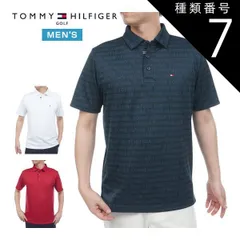 種類7：NVY(30)/L トミーヒルフィガー ロゴジャガード 台衿 半袖ポロシャツ ゴルフウェア メンズ 2026年春夏モデル M-3L THMA631