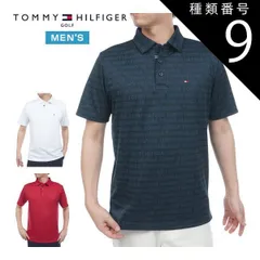種類9：WHT(00)/L トミーヒルフィガー ロゴジャガード 台衿 半袖ポロシャツ ゴルフウェア メンズ 2026年春夏モデル M-3L THMA631