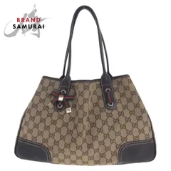 GUCCI グッチ シェリーライン プリンシー  ベージュ ブラウン ゴールド金具 GGキャンバス/レザー 163805 トートバッグ 506148【中古】