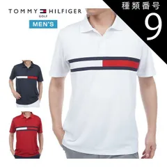 種類9：WHT(00)/L トミーヒルフィガー フラッグロゴ 半袖ポロシャツ ゴルフウェア メンズ 2026年春夏モデル M-3L THMA604