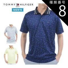 種類8：NVY(30)/L トミーヒルフィガー 筆記体ロゴジャガード 半袖ポロシャツ ゴルフウェア メンズ 2026年春夏モデル M-3L THMA623