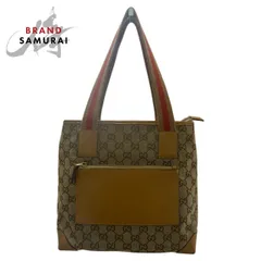 GUCCI グッチ ヴィンテージ シェリーライン GGキャンバス ベージュ キャメル キャンバス/レザー 019.0402 トートバッグ S1-00009【中古】
