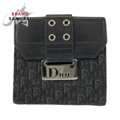 Christian Dior クリスチャンディオール トロッター ブラック 黒 シルバー金具 TR0072 折財布 コンパクトウォレット レディース 600531【中古】