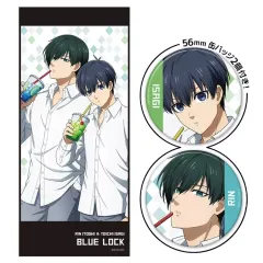 【中古】グッズセット B.潔＆凛 缶バッジ付キャラクター大判タオル 「ブルーロック」