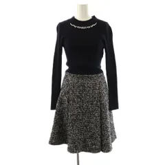 ブルーレーベルクレストブリッジ BLUE LABEL CRESTBRIDGE リブニットワンピース ドッキング 36 ネイビー マルチカラー /ES ■OS