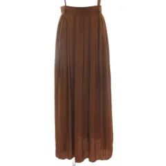 ナノユニバース nano universe ギャザースカート フレア ロング マキシ サスペンダー付 38 茶 ブラウン /GV