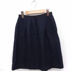 グリーンレーベルリラクシング ユナイテッドアローズ green label relaxing スカート ツイード ひざ丈 ジップ 36 ネイビー 紺 /FT33