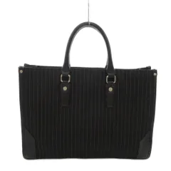 タケオキクチ TAKEO KIKUCHI ビジネスバッグ 黒 ブラック ストライプ柄 トップハンドル /UO