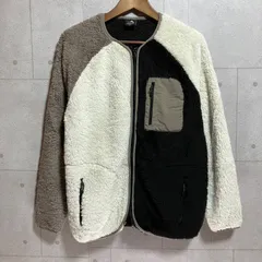 WORKMAN ワークマン FieldCore フィールドコア 2195 ストレッチ フリース ノーカラー ジャケット アウター ボア ブルゾン S ブラック 黒 ホワイト 白 ブラウン メンズ S9-3