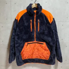 WORKMAN ワークマン FieldCore フィールドコア ストレッチ フリース 裏アルミ プルオーバー ジャケット アウター XL ネイビー オレンジ メンズ アウトドア キャンプ S9-5