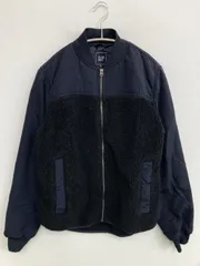 GAP ブルゾン XS ネイビー フードなし ジップアップ ショート丈 無地 ボア