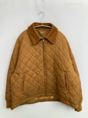 UNIQLO ブルゾン L オレンジ コーデュロイ 無地 キルティング ジップアップ フードなし ショート丈