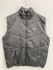 adidas ダウンベスト L グレー ナイロン 無地 ワンポイント ブランドロゴ フードなし