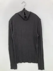 ニット/セーター L ブラック ニット 無地 長袖 タートルネック/ハイネック