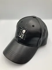 キャップ 56.5cm～59.5cm ブラック 合成皮革/人工皮革 ベースボール