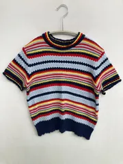 dazzlin ニット/セーター F その他 コットン ウール・ニット ボーダー柄 ショート丈 半袖 クルーネック(丸首)