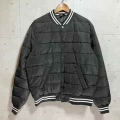 H&M エイチアンドエム パデッド ベースボール ジャケット ブルゾン 中綿 リブライン アウター M ブラック 黒 メンズ S9-9