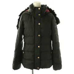 ブルーレーベルクレストブリッジ BLUE LABEL CRESTBRIDGE 裏地チェックダウンジャケット アウター フード 38 黒 /NR ■OS