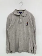 Polo Ralph Lauren ポロシャツ L/G (14-16) グレー 無地 ワンポイント 刺繍 長袖
